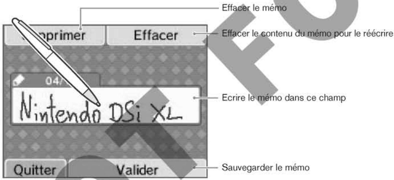 NINTENDO DSI XL - Écrire des mémos - 1