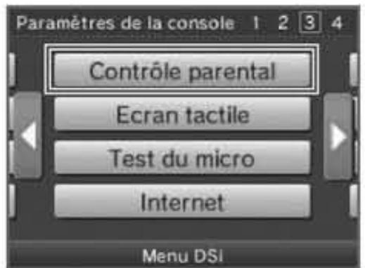 NINTENDO DSI XL - Changer les paramètres de la fonction de contrôle parental - 1