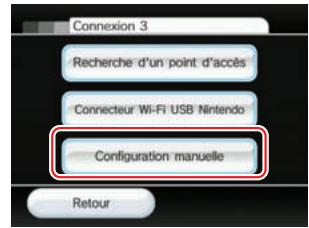 NINTENDO WII - Sélections d'installation Internet pour rechercher un point d'accès manuellement - 4