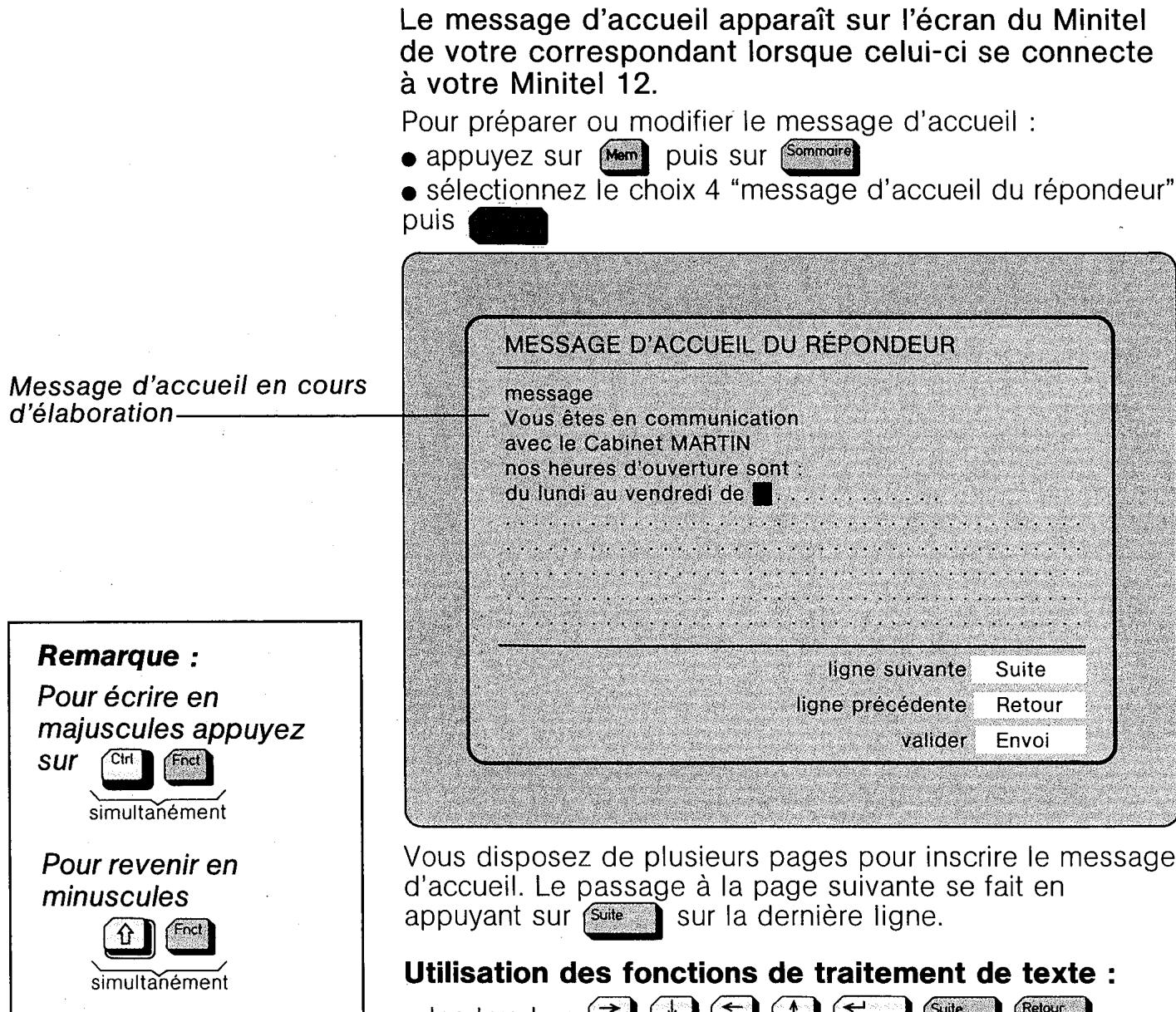 FRANCE TELECOM MINITEL 12 - Préparation du message d'accueil du répondeur - 1