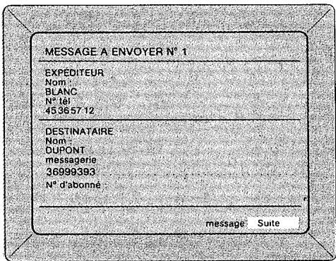 FRANCE TELECOM MINITEL 12 - Préparation de l'en-tête d'un message pour son envoi dans un répondeur télématique - 4