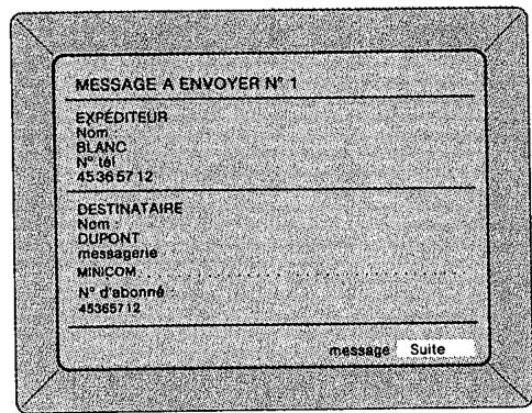 FRANCE TELECOM MINITEL 12 - Préparation de l'en-tête d'un message pour son envoi dans une messagerie - 3
