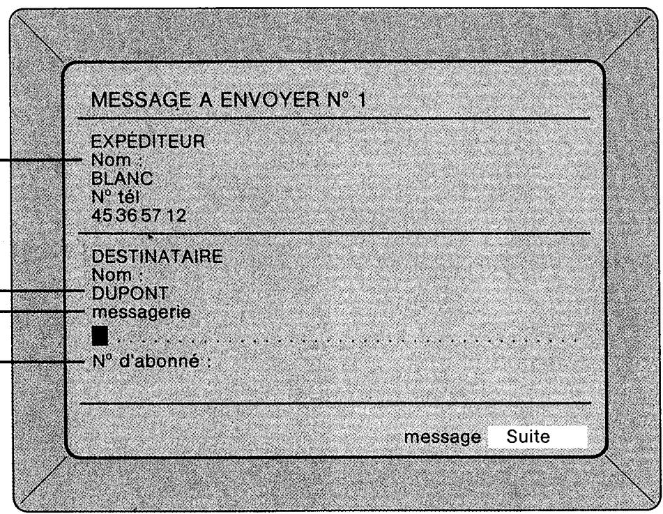 FRANCE TELECOM MINITEL 12 - Remplir l'en-tête du message - 1