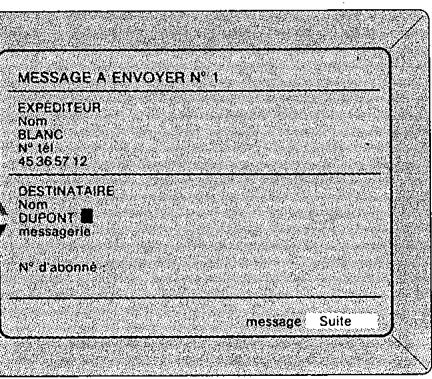 FRANCE TELECOM MINITEL 12 - Préparation de l'en-tête d'un message pour son envoi dans un répondeur télématique - 2