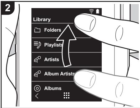 ONKYO DP-S1 - Wiedergeben von Musik in der "Bibliothek" - 2