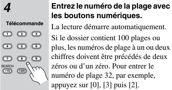 ONKYO DXC390 - Choix de dossiers et plages MP3 par numéro - 4