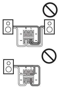 ONKYO HT-S4505 - Précautions concernant le branchement des enceintes - 2