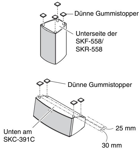ONKYO HT-S6505 - Verwendung der Gummistopper für eine stabilere Plattform - 1