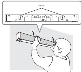 ONKYO LS-B50 - Insérez la tete de la vis dans la fente de la barre audio et fixez-la fermement. - 1