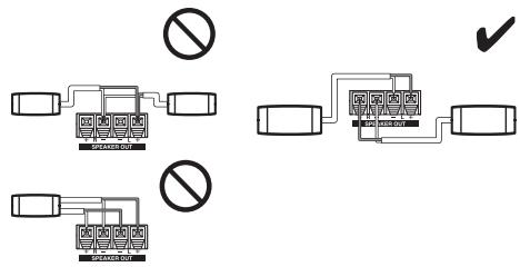 ONKYO LS3100 - Précautions concernant le branchement des enceintes - 2
