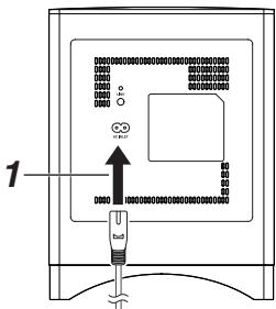 ONKYO LS3100 - Conecte el cable de alimentacion suministrado para el subwoofer en la AC INLET. - 1