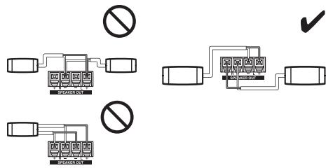 ONKYO LS3100 - Precauciones para la conexión de los altavoces - 2