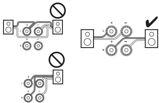 ONKYO PA-MC 5501 & PA-MC5501 - Précautions concernant le branchement des enceintes - 2