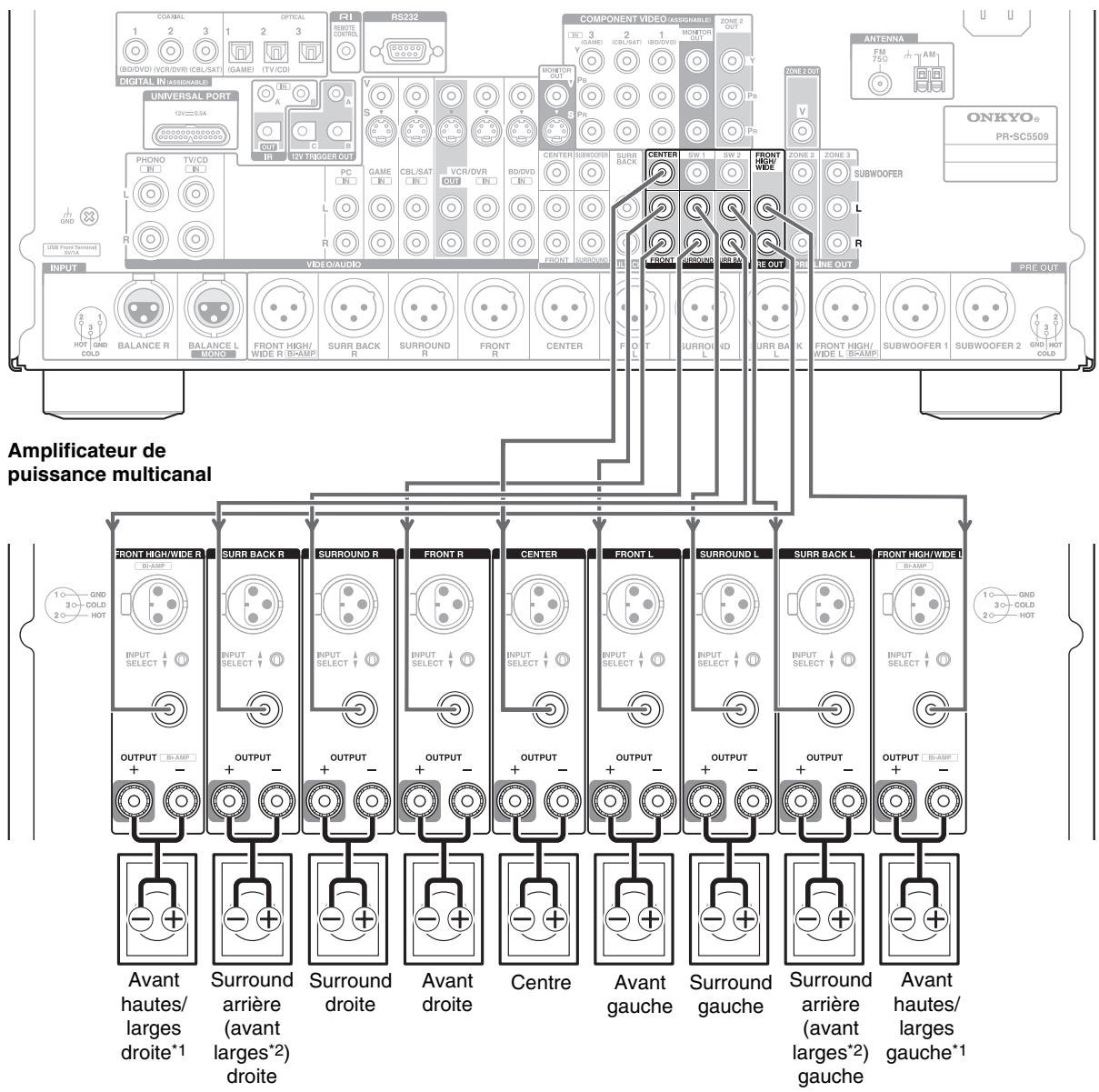 ONKYO PR-SC5509 - Branchement d'un amplificateur de puissance via des prises RCA - 1