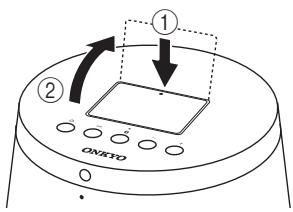 ONKYO RBX-500 - Open het deksel van het dock. - 1