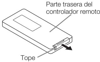ONKYO RBX-500 - Empujé el tope hacía un lado, tire del soporte de la batería. - 1