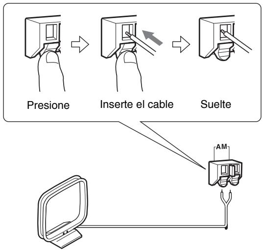 ONKYO T-4070 - Conecte también cables de la antenna de bucule AM a los terminales de introducir AM, tal como se muestra. - 1
