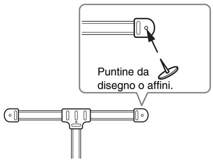 ONKYO T-4070 - Fissare l'antenna FM con, ad esempio, delle punctine da disegno. - 1