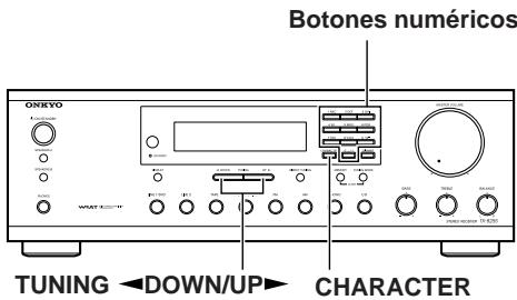 ONKYO TX-8255 - Denominar los canales programados (modelos no europeos) - 1