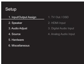 ONKYO TX-L50 - Inställningsmenyn - 2