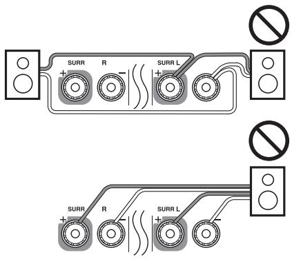 ONKYO TX-NR717, TXNR717 - Précautions concernant le branchement des enceintes - 2