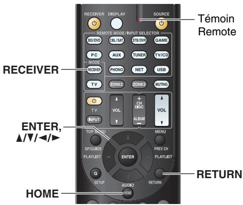 ONKYO TX-NR727B - Utilisation du menu d'installation (HOME) - 1