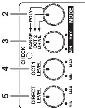 BOSS OC-3 - Commande OCT1 LEVEL (niveau “-1 octave”) - 2