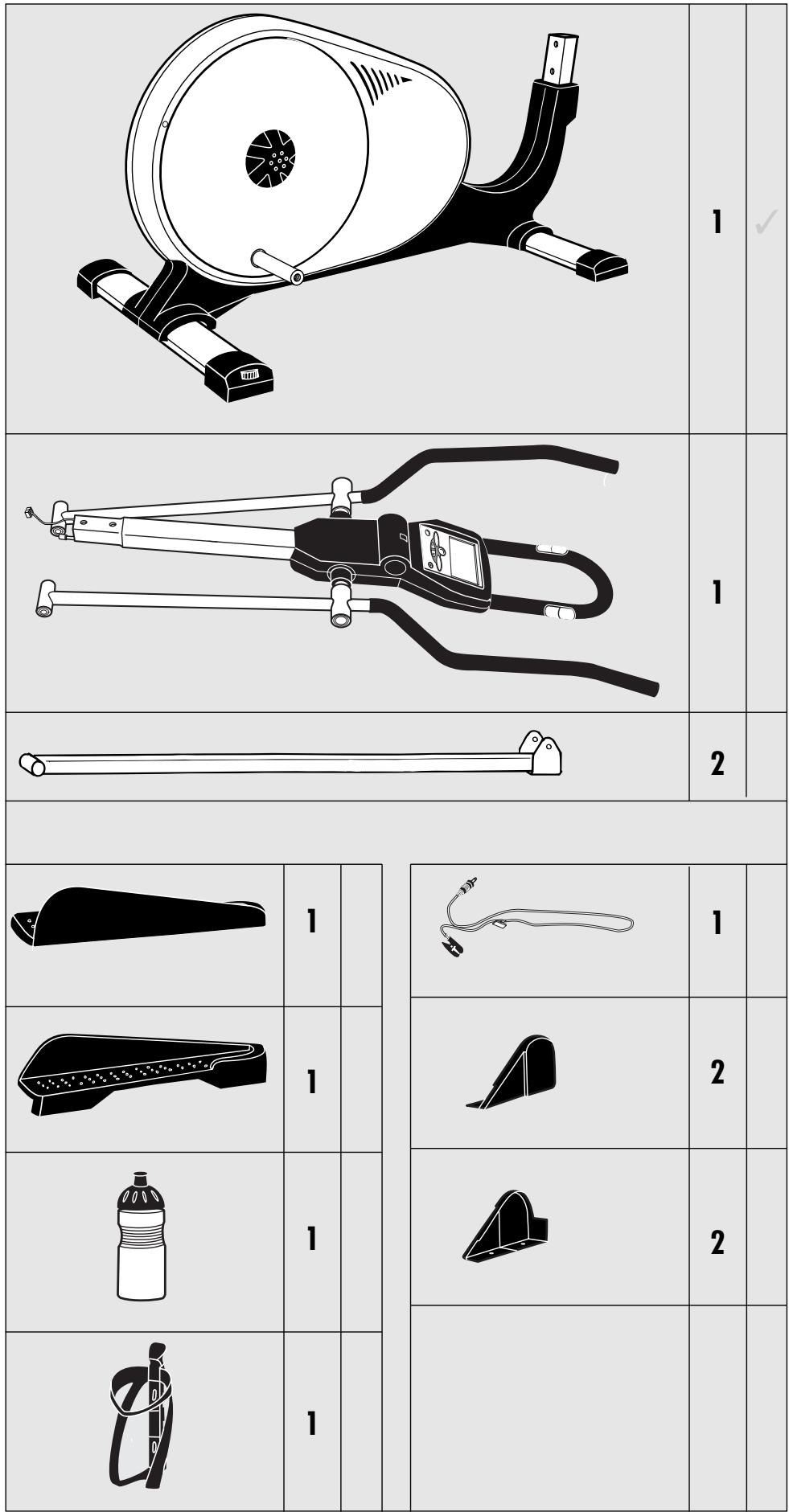 KETTLER CTR1 - Checkliste (Packungsinhalt) - 1