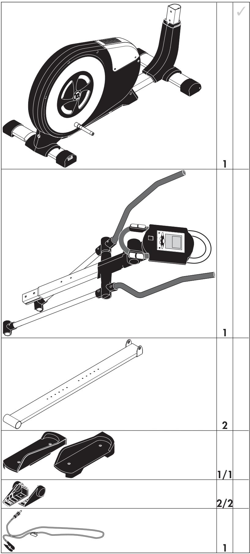 KETTLER XTR 1 - Checkliste (Packungsinhalt) - 1