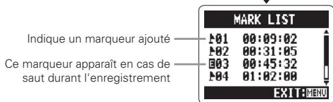 ZOOM H2N - Contrôle des marqueurs de piste Fichiers WAV uniquement - 3