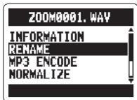 ZOOM H2N - Changement des noms de fichier Fichiers stéreo uniquement - 3