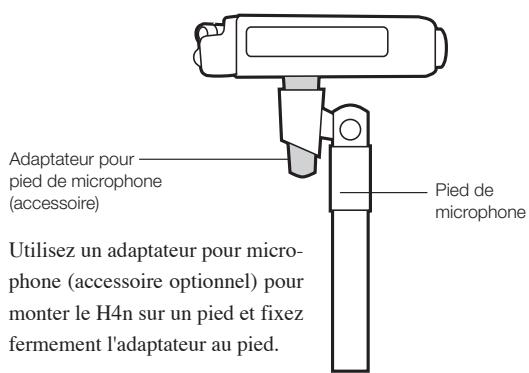 ZOOM H4N - - Installation sur un pied de microphone - 1