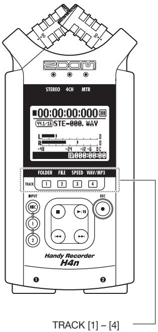 ZOOM H4N - 4-3 Comment utiliser les boutons de piste [TRACK] [1], [2], [3] et [4] - 1