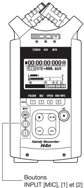 ZOOM H4N - 4-4 Comment utiliser les boutons d'entrée [MIC], [1] et [2] - 1
