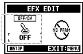 ZOOM H4N - Pressez  pour activer (ON) le module EFX. - 1