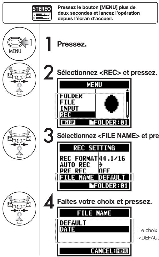 ZOOM H4N - 1-04 Réglages/enregistrement : Nom de fichier - 1