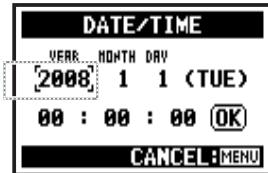 ZOOM H4NSP - 5-2 Réglage de la date et de l'heure - 8