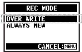 ZOOM H4NSP - Changez le mode d'enregistrement  () - 6