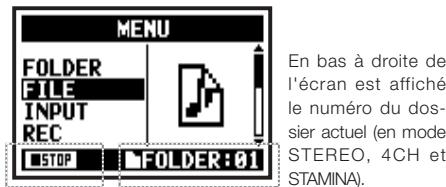 ZOOM H4NSP - Affichage en bas de I'ecran Menu - 1