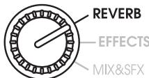 ZOOM RFX1100 - - Banque REVERB sélectionnée avec le sélecteur BANK - 1