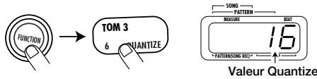 ZOOM RT123 - Appuyez sur le bouton [FUNCTION] et puis sur le pad 6 (QUANTIZE). - 1