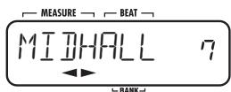 ZOOM RT223 - En écran de sélection de patch pour l'effet COMP EQ ou l'effet REVERB, sélectionnez le patch dont vous désirez changer le nom. - 1