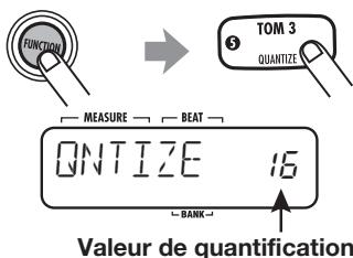 ZOOM RT223 - Pressez la touche [FUNCTION] puis le pad 5 (QUANTIZE). - 1