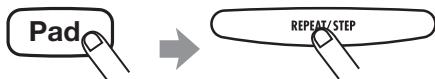 ZOOM RT223 - Pour programmer une note, presse le pad correspondant au son puis presse la touche [REPEAT/STEP]. - 1
