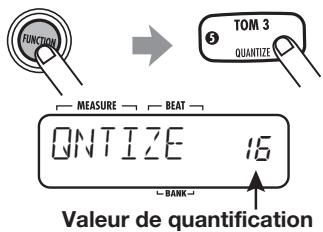 ZOOM RT223 - Pressez la touche [FUNCTION] puis le pad 5 (QUANTIZE). - 1