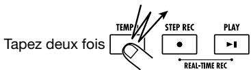 ZOOM RT323 - Pour entre la valeur de tempo manuelle, tapez deux fois sur la touche [TEMPO] en observant l'intervalle voulu (entree Tempo Tap). - 1