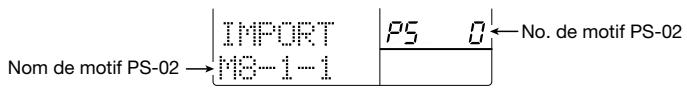 ZOOM RT323 - Utilisez les touches [<]/[> pour afficher l'indication "IMPORT" à l'écran et appuyez sur la touche [ENTER]. - 1