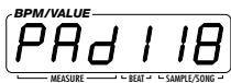 ZOOM ST224 - Maintenez le pad dont vous voulez changer le BPM enforcé et appuyez sur la touche [BPM]. - 3