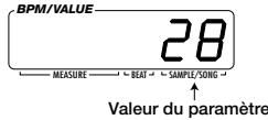 ZOOM ST224 - Appuyez sur un des pads 1 - 8 ou sur le pad [SOURCE] pour selectionner le paramètre à modifier. - 2