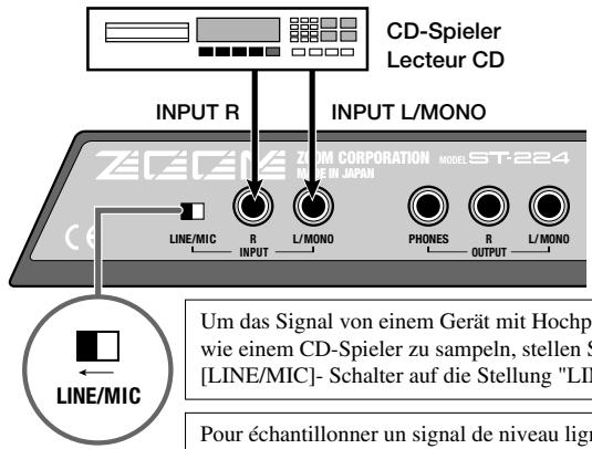 ZOOM ST224 - Connexion à une source sonore (1) (Lecteur CD) - 1